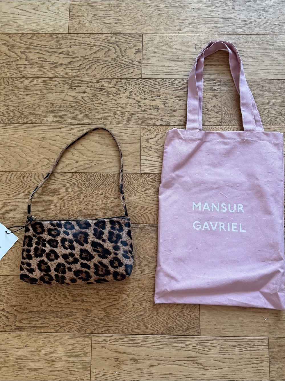 Mansur Gavriel Leopard Cheetah Calf Hair Gaia Shoulder Bag Date Night Clutch